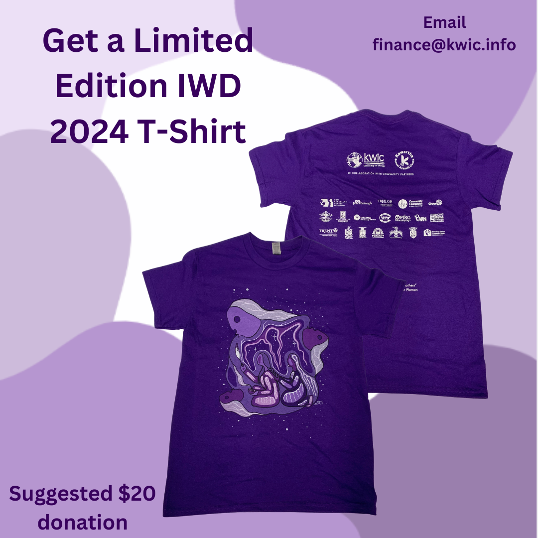 Image of the purple KWIC IWD 2024 t-shirt