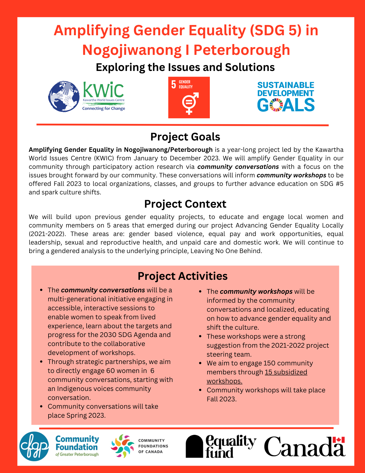 First page of a document explaining the project background information